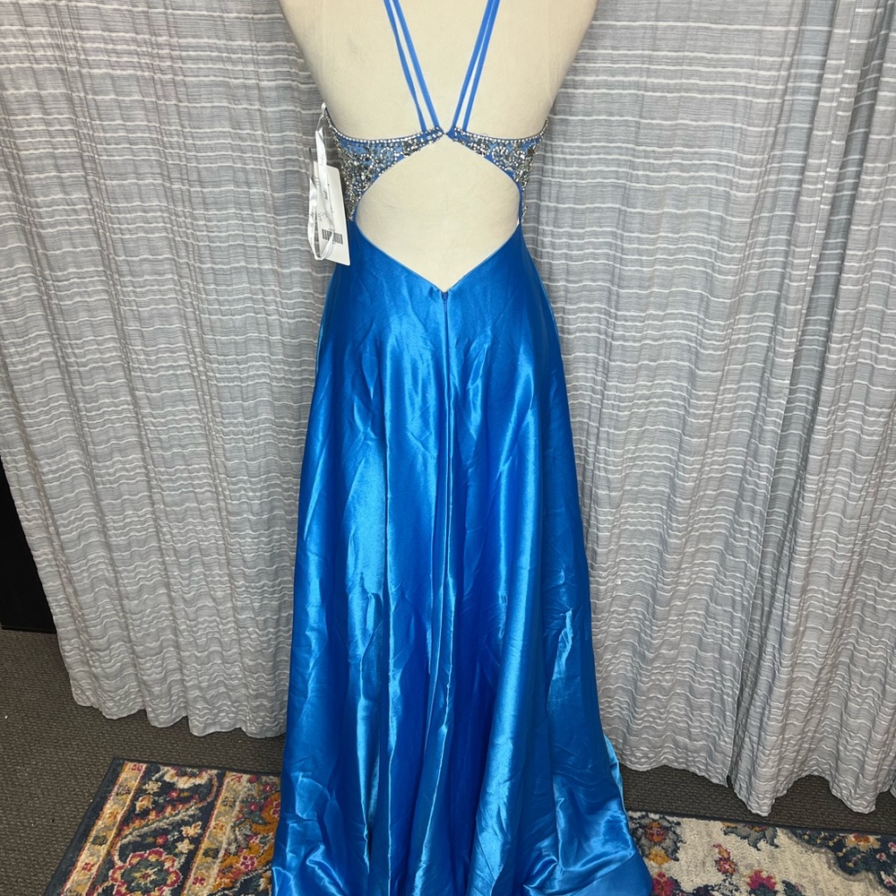 Tiffany Designs Blue and Silver Prom Dress - Picture 5 of 7